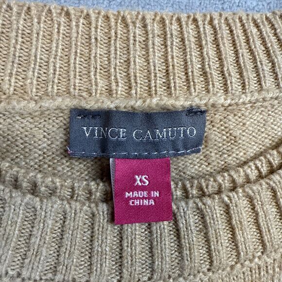 Vince Camuto Women's XS White Sweater Mini Dress Mixed Media Long Sleeve - Picture 2 of 6